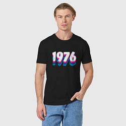 Футболка хлопковая мужская Made in 1976 vintage art, цвет: черный — фото 2