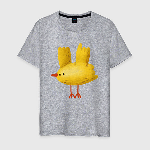 Мужская футболка Желтая птичка / Меланж – фото 1