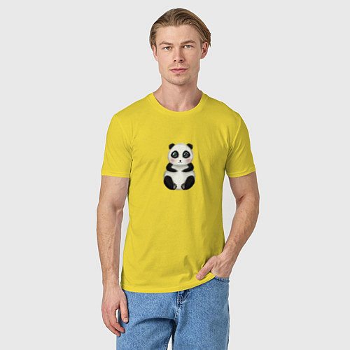 Мужская футболка Мультяшная панда / Желтый – фото 3