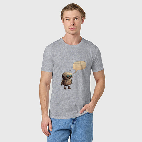 Мужская футболка Мысли робота / Меланж – фото 3
