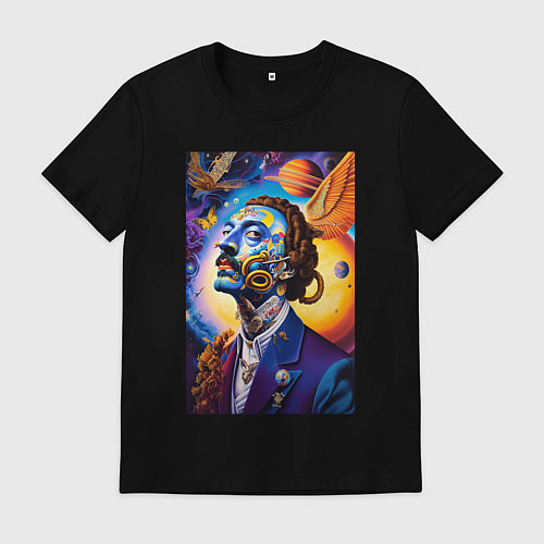 Мужская футболка Портрет Сальвадора Дали / Черный – фото 1