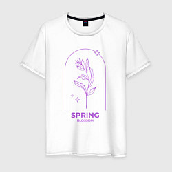 Футболка хлопковая мужская Spring Blossom Весеннее Цветение, цвет: белый