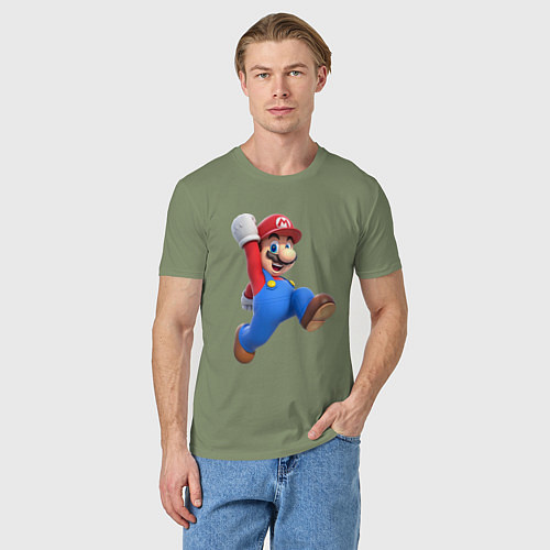 Мужская футболка Марио прыгает / Авокадо – фото 3