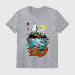 Футболка хлопковая мужская Мир в сердце, цвет: меланж