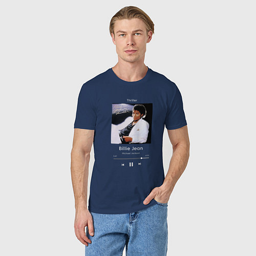 Мужская футболка Майкл Джексон Billie Jean / Тёмно-синий – фото 3