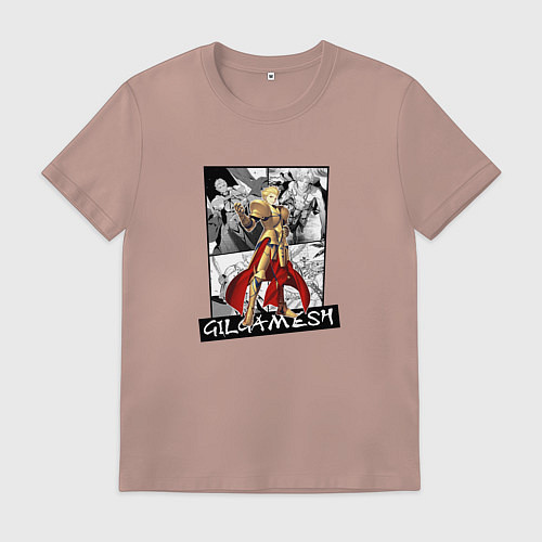 Мужская футболка Гильгамеш на фоне манги / Пыльно-розовый – фото 1
