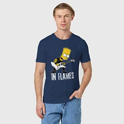 Футболка хлопковая мужская In Flames Барт Симпсон рокер, цвет: тёмно-синий — фото 2