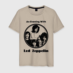Футболка хлопковая мужская Led Zeppelin retro, цвет: миндальный