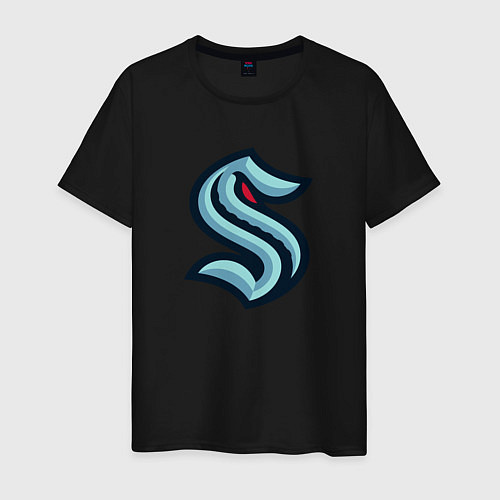 Мужская футболка Сиэтл Кракен логотип / Черный – фото 1