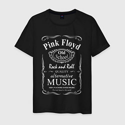 Футболка хлопковая мужская Pink Floyd в стиле Jack Daniels, цвет: черный