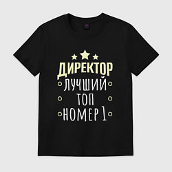 Футболка хлопковая мужская Директор лучший в мире и звёзды, цвет: черный