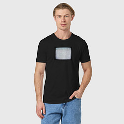 Футболка хлопковая мужская Старый телевизор с помехами, цвет: черный — фото 2