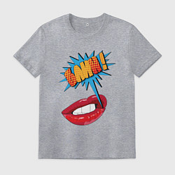 Футболка хлопковая мужская Блин в стиле поп-арт, цвет: меланж