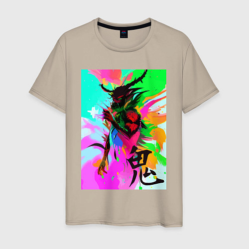 Мужская футболка Демон Они - искусство - Япония / Миндальный – фото 1