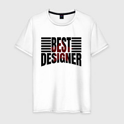 Футболка хлопковая мужская Best designer и линии, цвет: белый