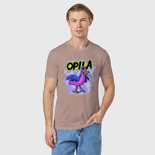 Мужская футболка Opila Bird / Пыльно-розовый – фото 3