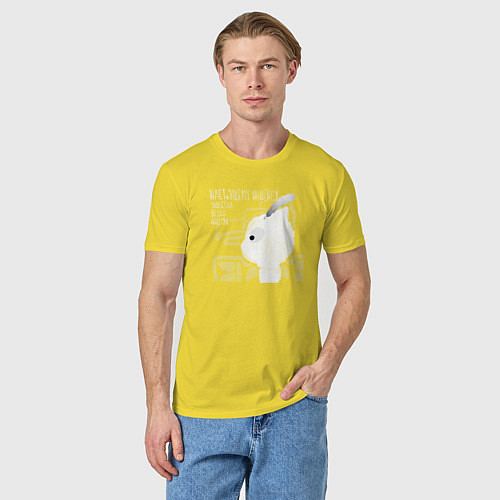Мужская футболка Кот индеец на черном / Желтый – фото 3