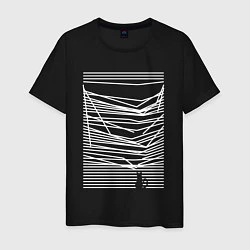 Футболка хлопковая мужская Joy Division кот, цвет: черный