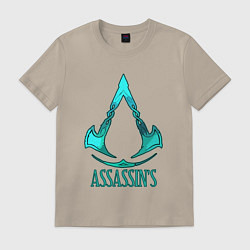 Футболка хлопковая мужская Assassins Creed art, цвет: миндальный