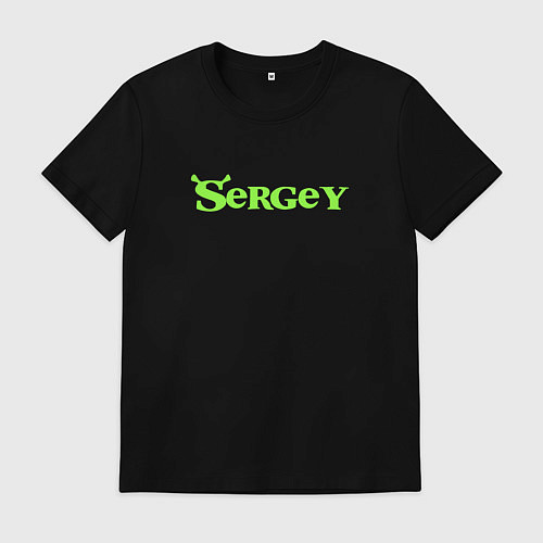 Мужская футболка Сергей в стиле Шрек / Черный – фото 1