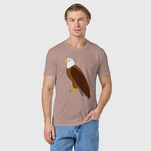 Мужская футболка Красивый орёл / Пыльно-розовый – фото 3