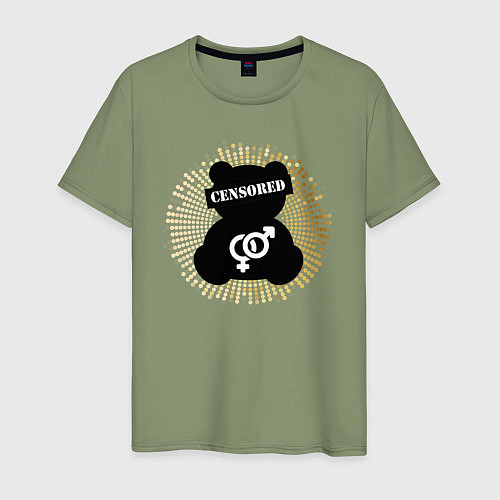 Мужская футболка Плюшевый мишка со знакам sex / Авокадо – фото 1