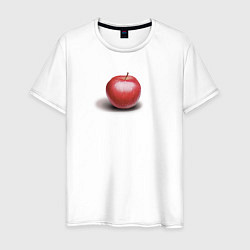 Футболка хлопковая мужская Красное яблоко, цвет: белый