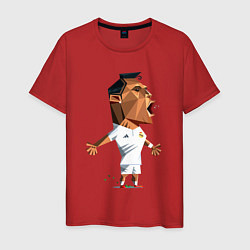 Футболка хлопковая мужская Ronaldo scream, цвет: красный