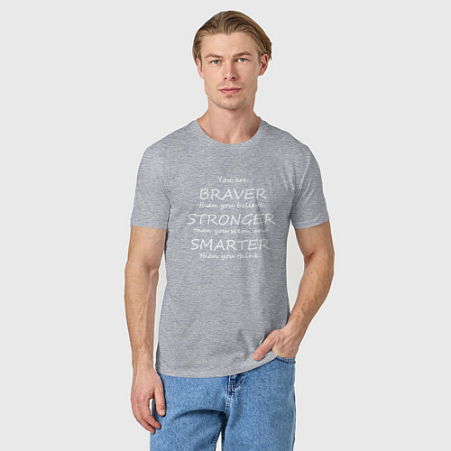 Мужская футболка Motivational inscription / Меланж – фото 3