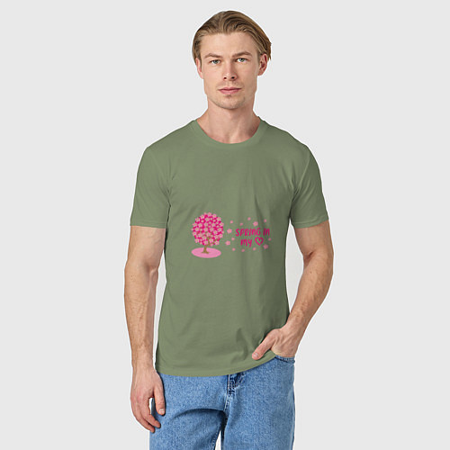 Мужская футболка Цветущее вишневое дерево - весна в моем сердце / Авокадо – фото 3