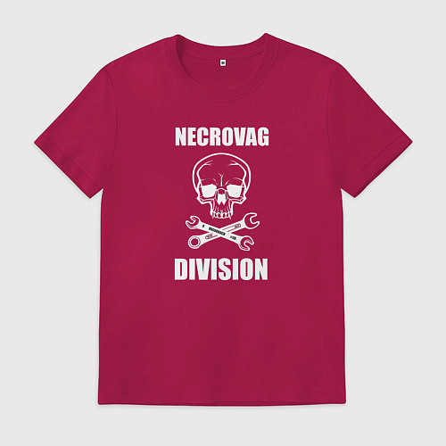 Мужская футболка Necrovag white division / Маджента – фото 1