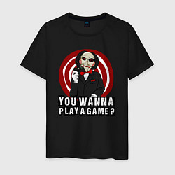 Футболка хлопковая мужская You wanna play a game, цвет: черный