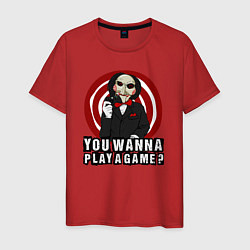 Футболка хлопковая мужская You wanna play a game, цвет: красный