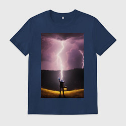 Футболка хлопковая мужская Дурак на холме, цвет: тёмно-синий