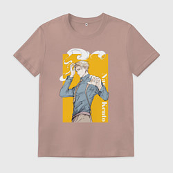 Футболка хлопковая мужская Магическая битва Нанами Кенто, цвет: пыльно-розовый