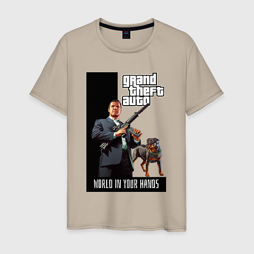 Мужская футболка GTA Майкл де Санта / Миндальный – фото 1