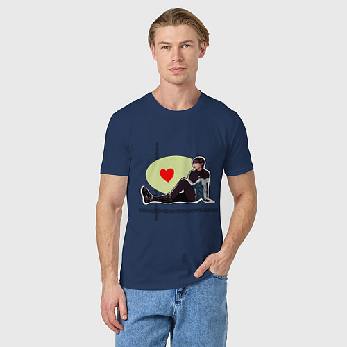 Мужская футболка Тэхен модник / Тёмно-синий – фото 3