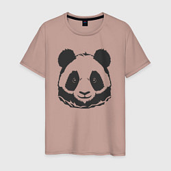Футболка хлопковая мужская Панда бамбуковый медведь, цвет: пыльно-розовый