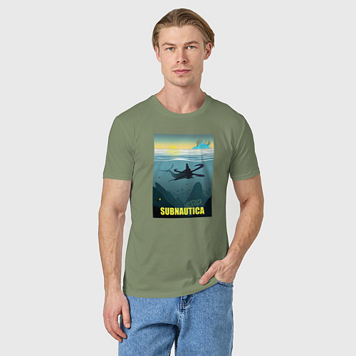 Мужская футболка Subnautica инопланетный океан / Авокадо – фото 3