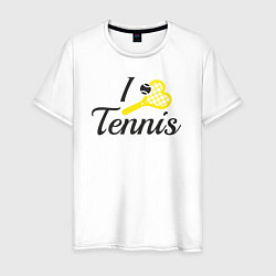 Футболка хлопковая мужская Love tennis, цвет: белый