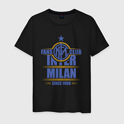 Футболка хлопковая мужская Inter Milan fans club, цвет: черный