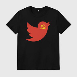 Футболка хлопковая мужская Птичка СССР, цвет: черный