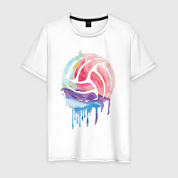 Футболка хлопковая мужская Ball in color, цвет: белый