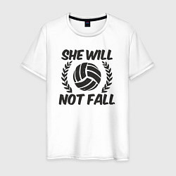 Футболка хлопковая мужская She will not fall, цвет: белый