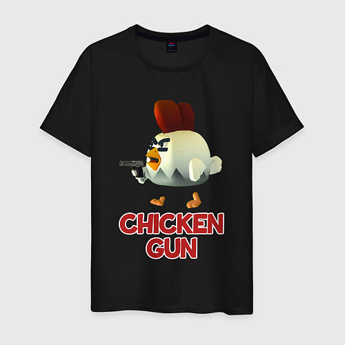 Мужская футболка Chicken Gun chick / Черный – фото 1