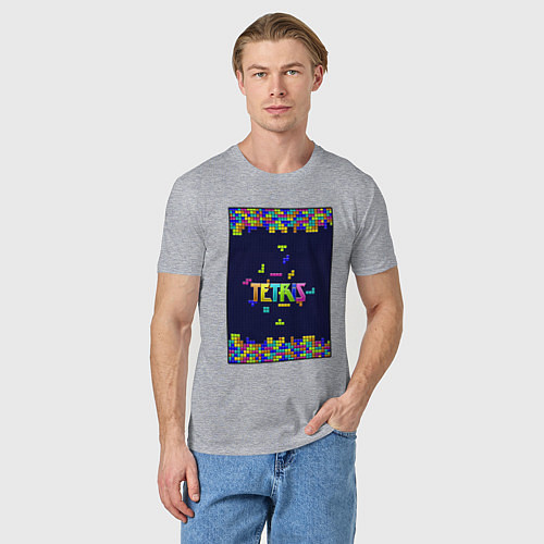 Мужская футболка Тетрис цветной / Меланж – фото 3