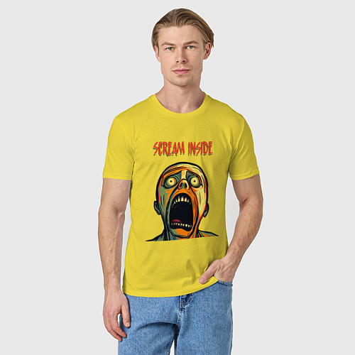 Мужская футболка Крик внутри / Желтый – фото 3