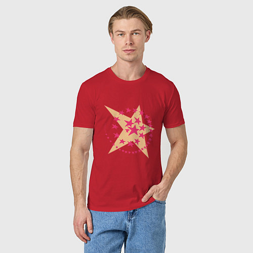 Мужская футболка Звездная спираль / Красный – фото 3