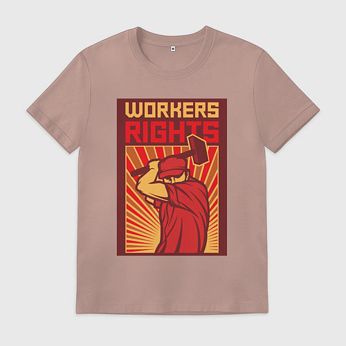 Мужская футболка Права работников / Пыльно-розовый – фото 1