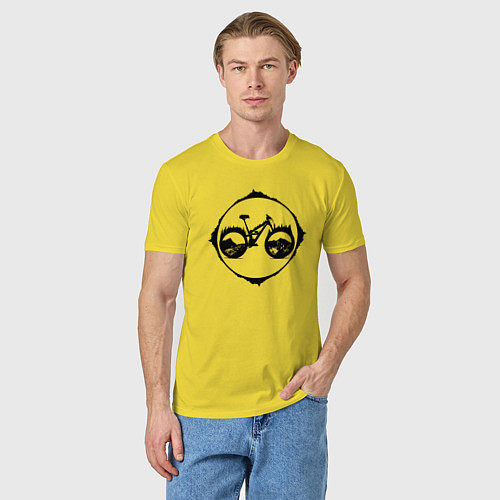 Мужская футболка Горный велоспорт / Желтый – фото 3